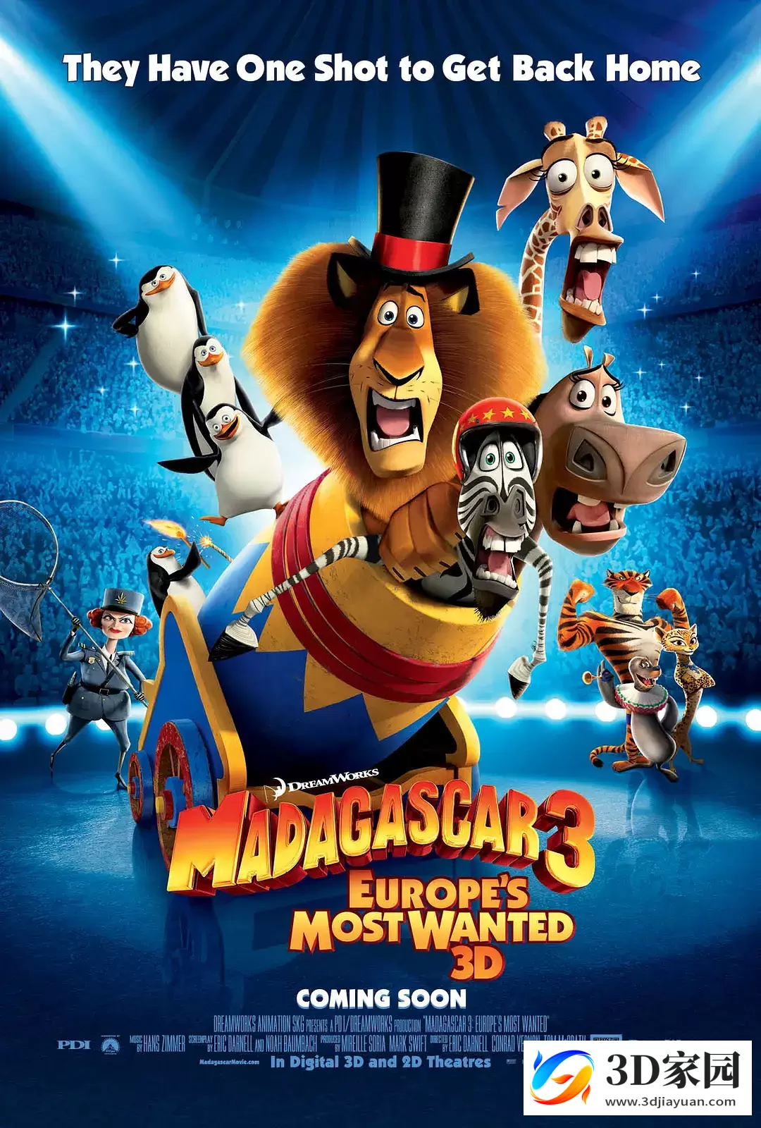 3D动画电影：《马达加斯加3》左右3D格式.Madagascar 3 蓝光1080P出屏3D.网盘下载-知途3D电影资源网